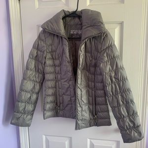 Kenneth Cole Grey Puffer Coat Size Small